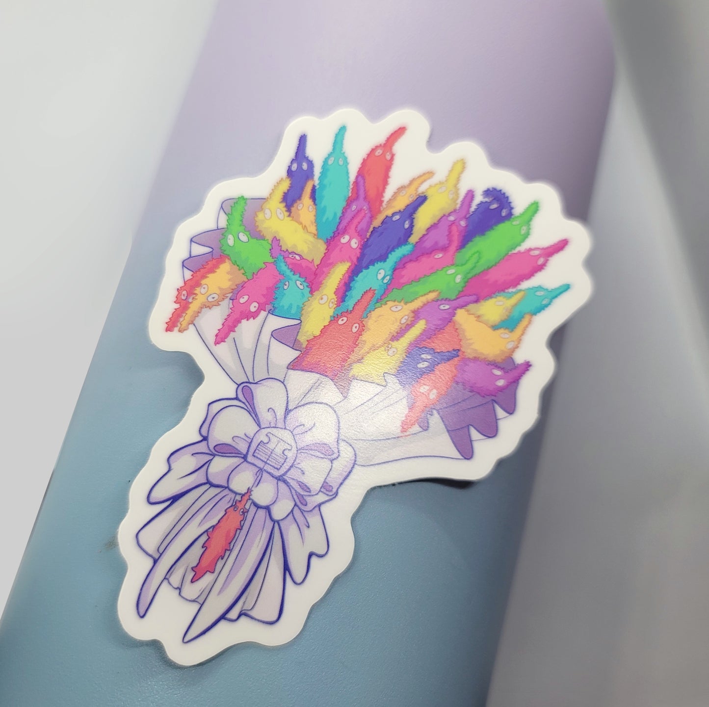 Worm On a String Bouquet vinyl matte sticker