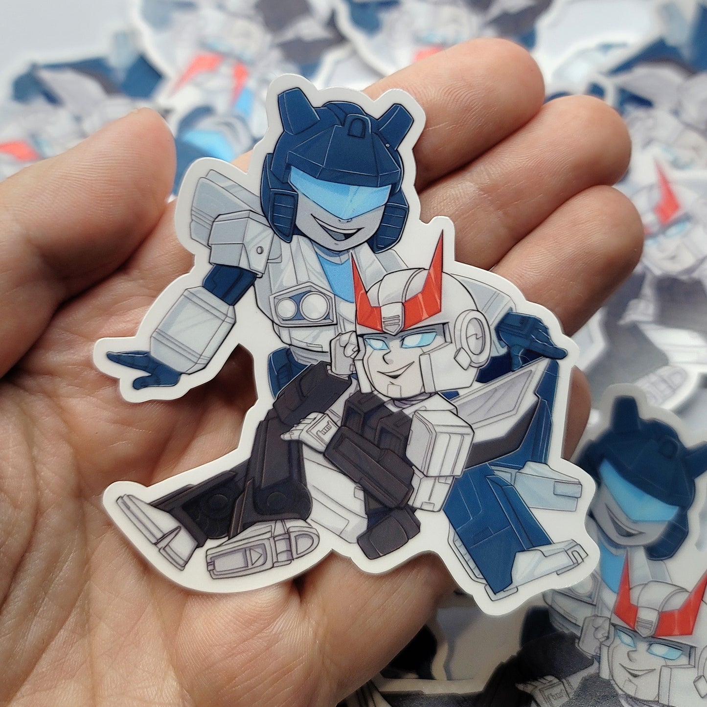 Prowl and Jazz Transformers Bots G1 Sticker