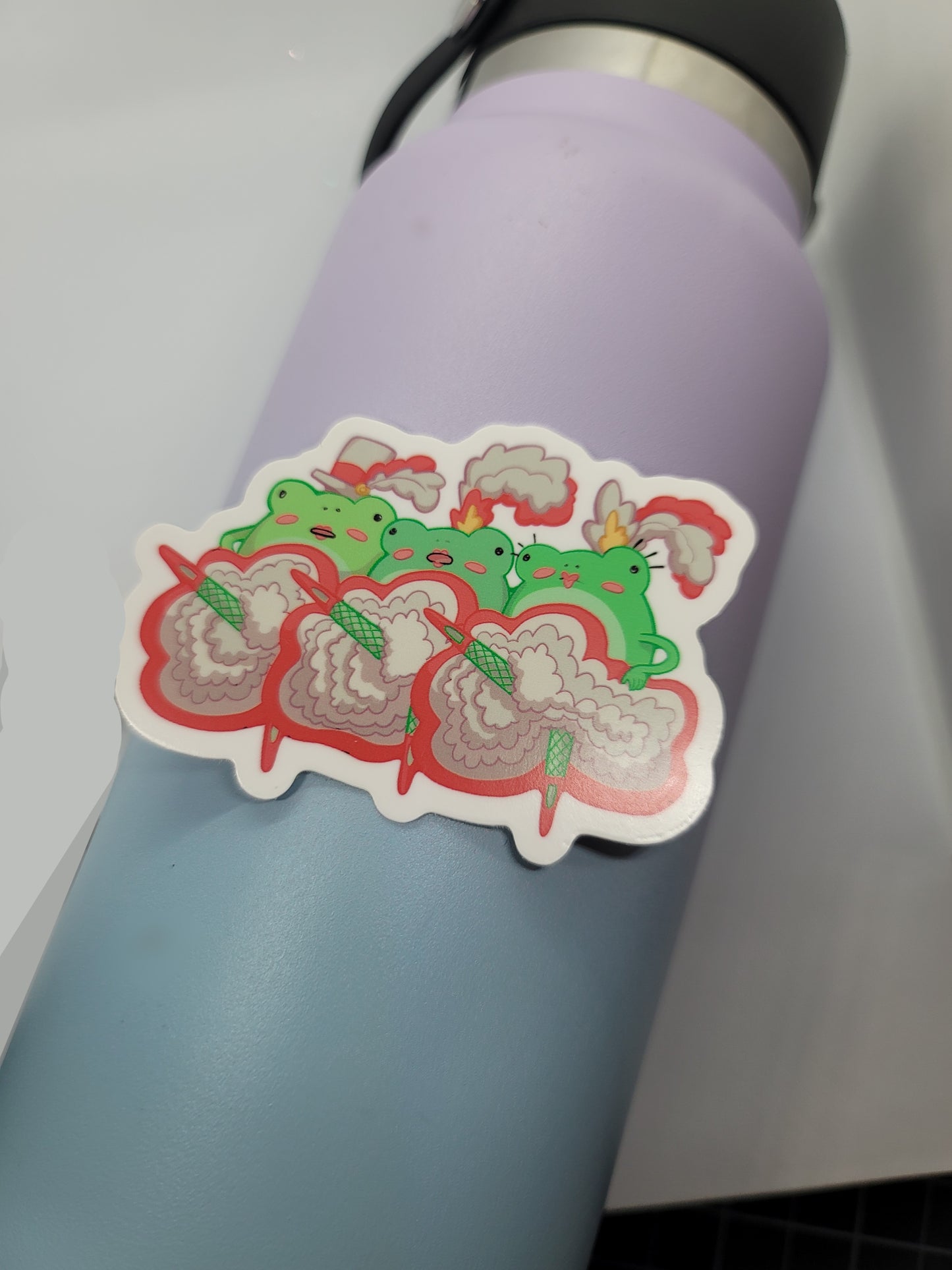 Can-Can Frogs vinyl matte sticker