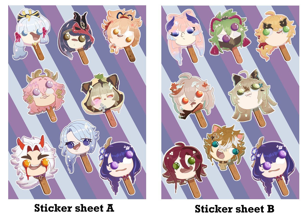 Genshin Impact Inazuma Popsicles Glossy Sticker Sheet