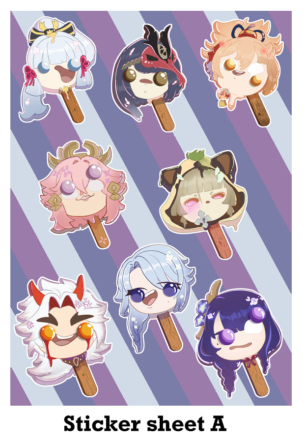 Genshin Impact Inazuma Popsicles Glossy Sticker Sheet