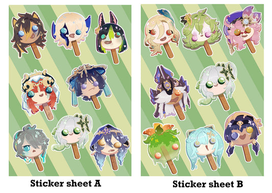 Genshin Impact Sumeru Popsicles Glossy Sticker Sheet Decor Decorative